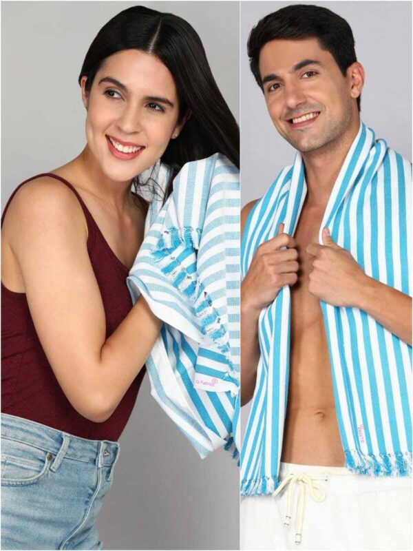 G Fabrics Cotton 550 GSM Bath, Beach, Hair, Sport, Face Towel Set  (Pack of 2)