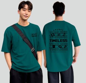 Size M Round Neck Polycotton Dark Green T-Shirt